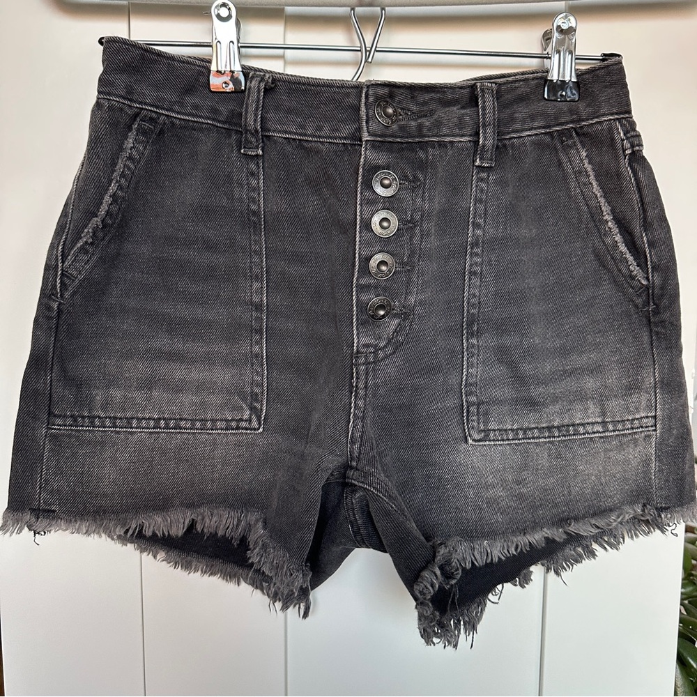 Free People Charcoal Jean Shorts